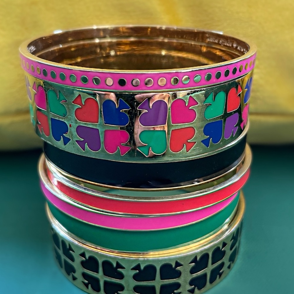 Kate Spade Red Enamel “Take Heart” Bangle Bracelet View 4
